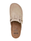 SCHOLL Bora Moccasin Beige - Γυναικείες Ανατομικές Δερμάτινες Παντόφλες Μπεζ F317151002